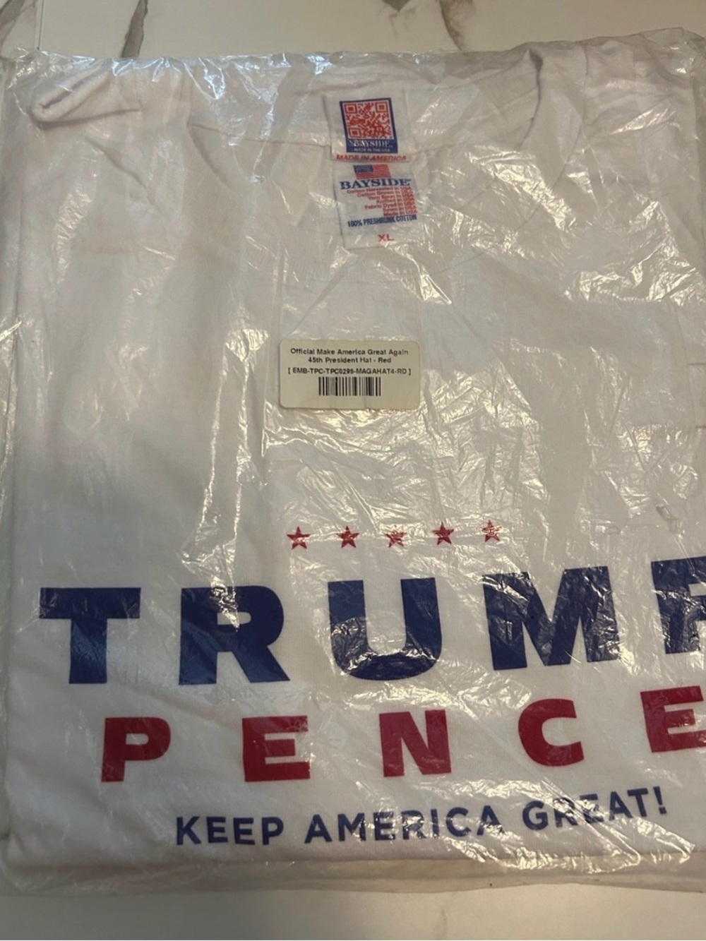 Official Campaign White Graphic T-Shirt Trump Pence Design 100% Preshrunk Cotton